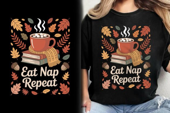 Eat Nap Repeat Thanksgiving Shirt Design