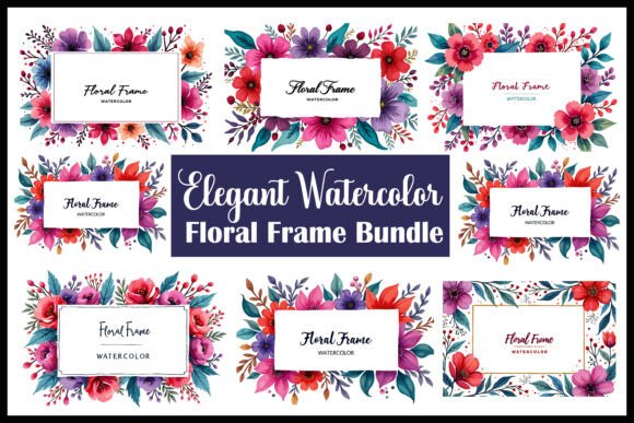 Elevate Your Brand with the Elegant Watercolor Floral Frame Bundle