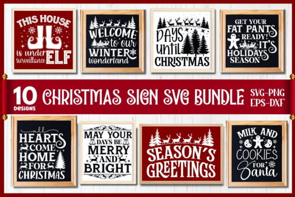 Farmhouse Christmas Sign SVG Bundle