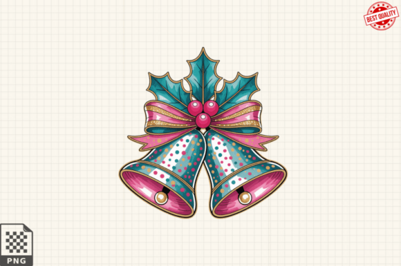 Glitter Christmas PNG & Jingle Bells Clipart for Festive DIY