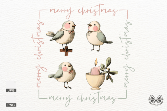 Merry Christmas Birds Png Clipart: Elevate Your Holiday Designs with High-Quality Digital Assets
