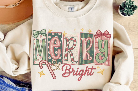 Preppy Merry and Bright PNG for Holiday Crafting