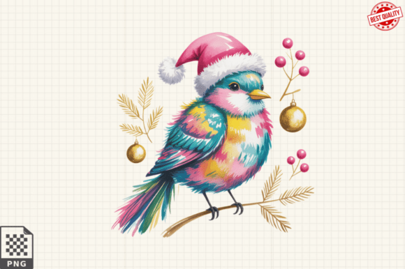 Strategic Design Decisions: Leveraging Colorful Glitter Christmas Birds Clipart for Brand Impact